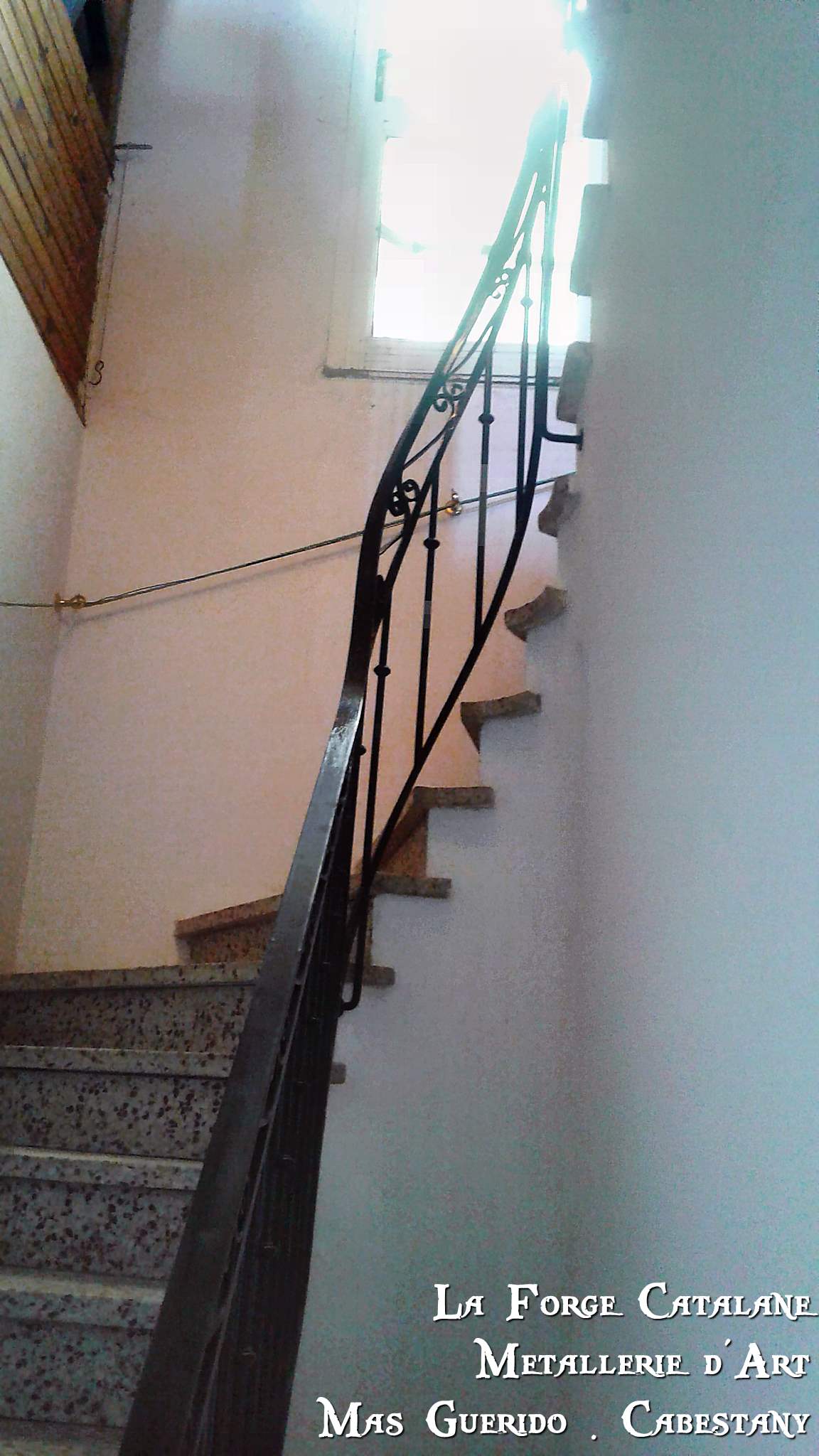 rambarde rampe rampant bague frise volutes barreaux droit fer La Forge Catalane.jpg